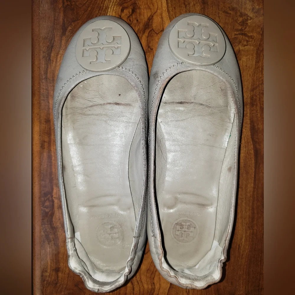 Tory Burch Minnie leather neutral flats 6